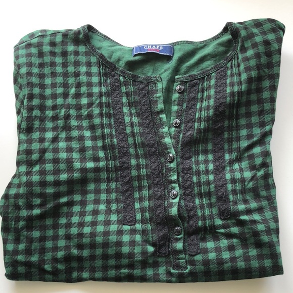 Ralph Lauren Chaps Buffalo plaid shirt in green & black - Picture 1 of 5